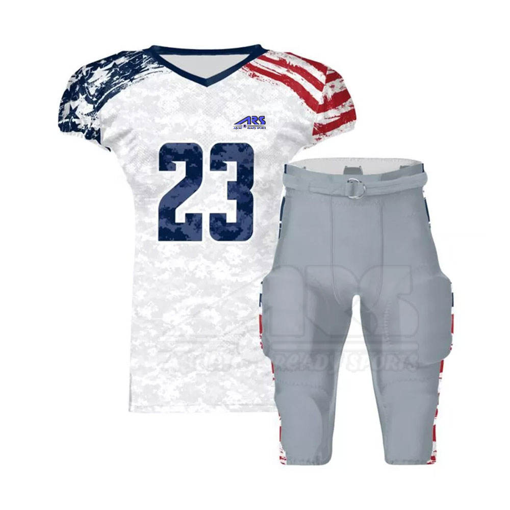 Customizable High Quality Short Sleeve American Football Uniform 100% Polyester Quick Dry Breathable Men's All Seasons Custom